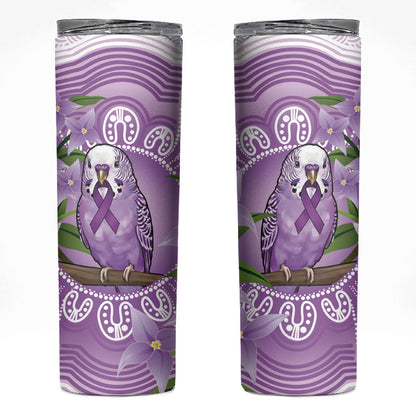 Epilepsy Support Budgerigar Australia Skinny Tumbler Budgie Purple Ribbon Boronia Aboriginal