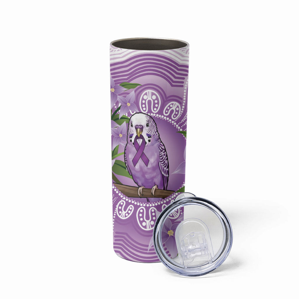 Epilepsy Support Budgerigar Australia Skinny Tumbler Budgie Purple Ribbon Boronia Aboriginal