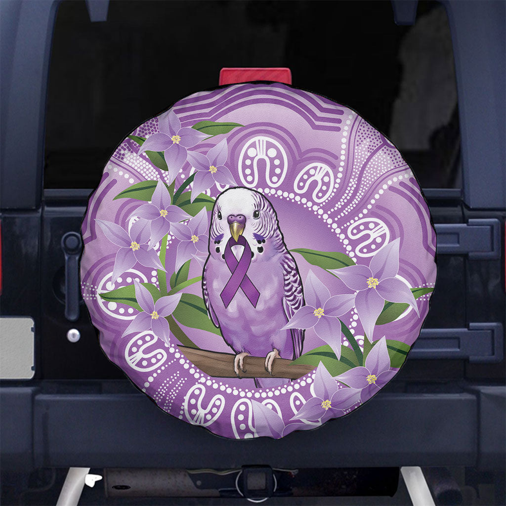 Epilepsy Support Budgerigar Australia Spare Tire Cover Budgie Purple Ribbon Boronia Aboriginal