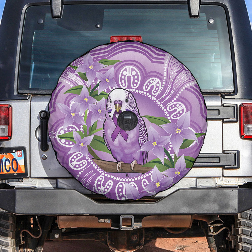 Epilepsy Support Budgerigar Australia Spare Tire Cover Budgie Purple Ribbon Boronia Aboriginal