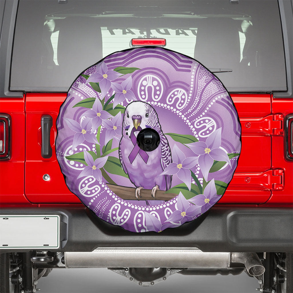 Epilepsy Support Budgerigar Australia Spare Tire Cover Budgie Purple Ribbon Boronia Aboriginal