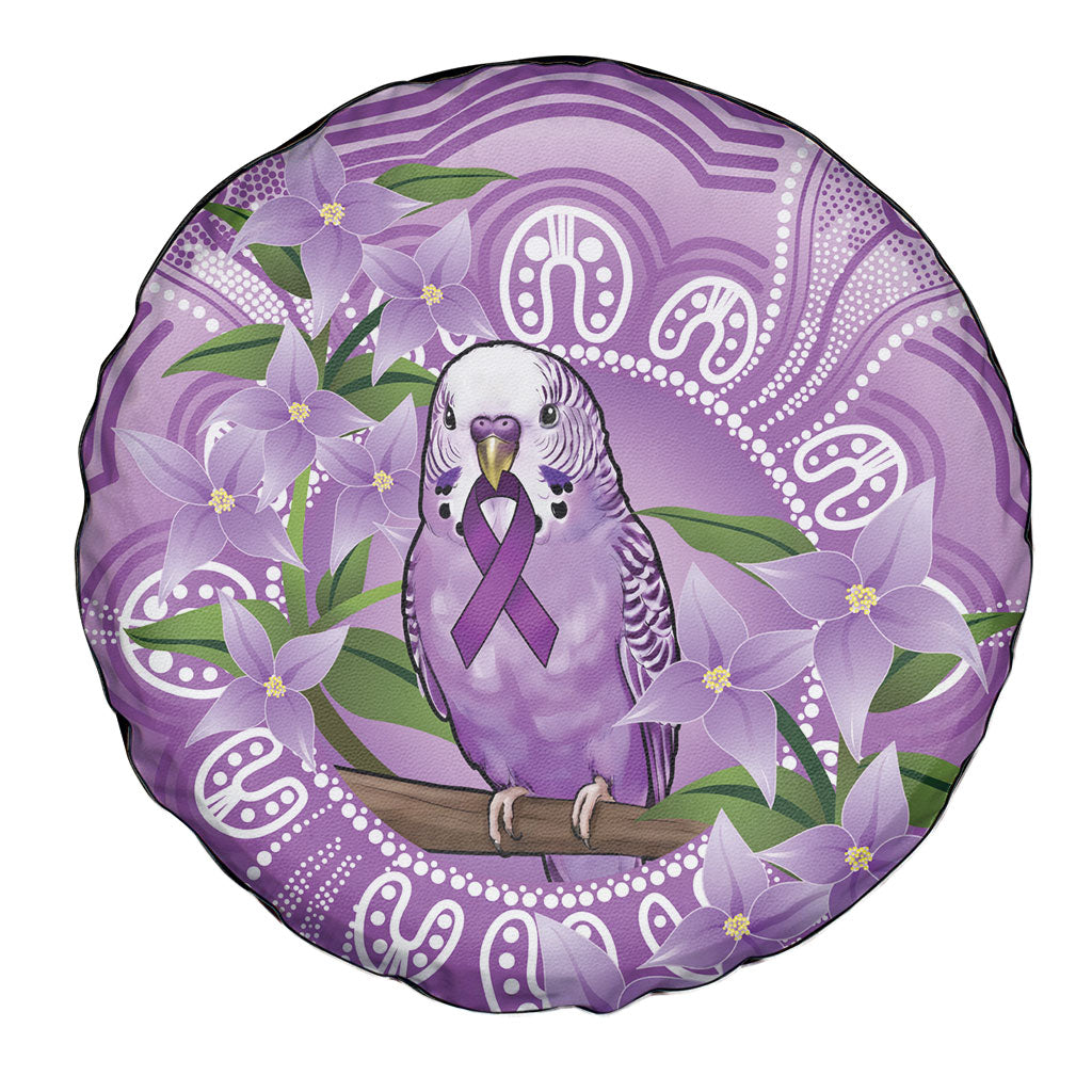 Epilepsy Support Budgerigar Australia Spare Tire Cover Budgie Purple Ribbon Boronia Aboriginal