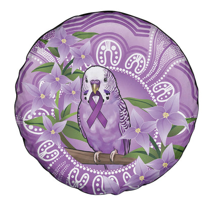 Epilepsy Support Budgerigar Australia Spare Tire Cover Budgie Purple Ribbon Boronia Aboriginal