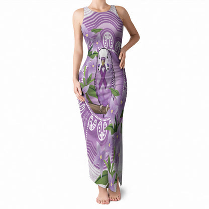 Epilepsy Support Budgerigar Australia Tank Maxi Dress Budgie Purple Ribbon Boronia Aboriginal