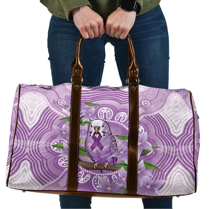 Epilepsy Support Budgerigar Australia Travel Bag Budgie Purple Ribbon Boronia Aboriginal