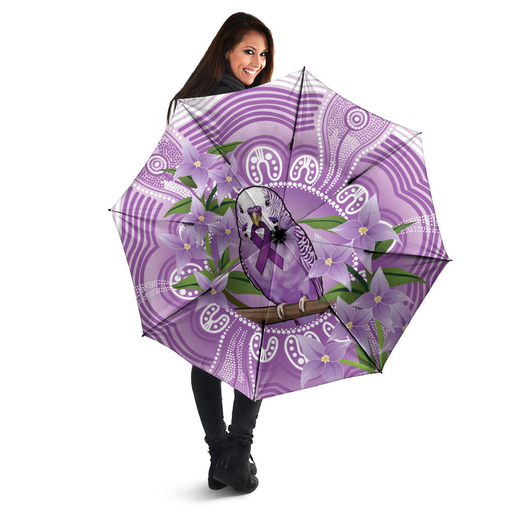 Epilepsy Support Budgerigar Australia Umbrella Budgie Purple Ribbon Boronia Aboriginal