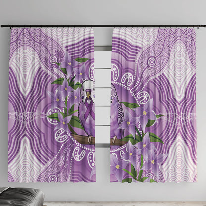 Epilepsy Support Budgerigar Australia Window Curtain Budgie Purple Ribbon Boronia Aboriginal