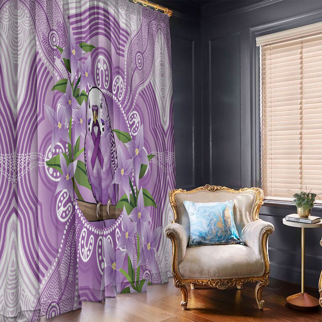 Epilepsy Support Budgerigar Australia Window Curtain Budgie Purple Ribbon Boronia Aboriginal