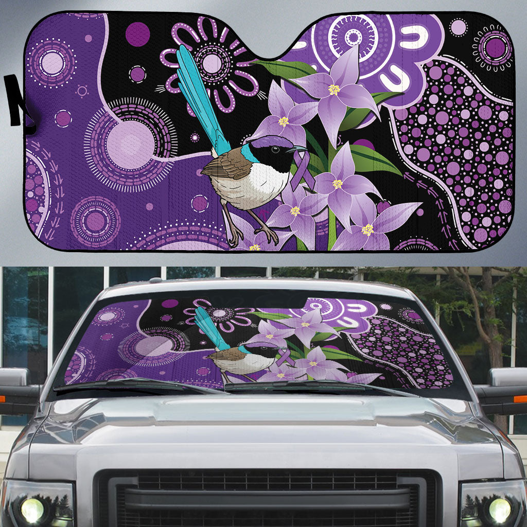 Australia Epilepsy Support Auto Sun Shade Purple-crowned Fairywren Boronia Aboriginal