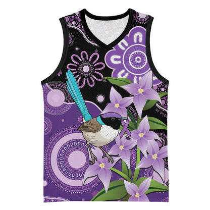 Australia Epilepsy Support Basketball Jersey Purple-crowned Fairywren Boronia Aboriginal