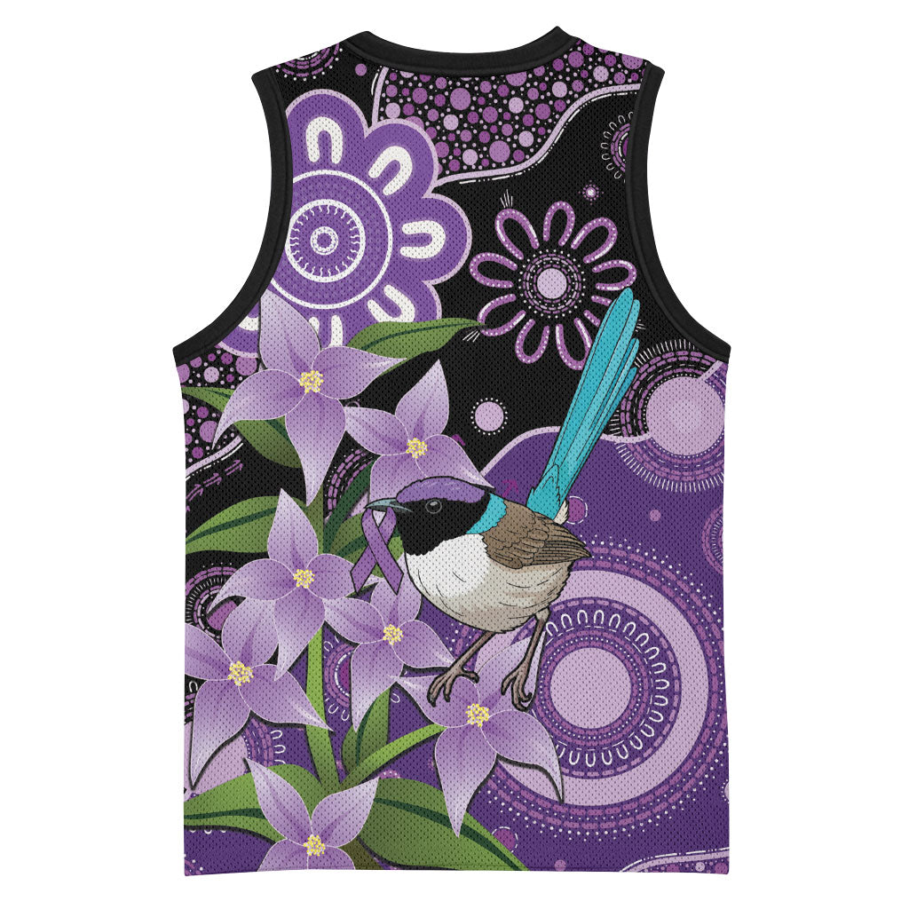 Australia Epilepsy Support Basketball Jersey Purple-crowned Fairywren Boronia Aboriginal