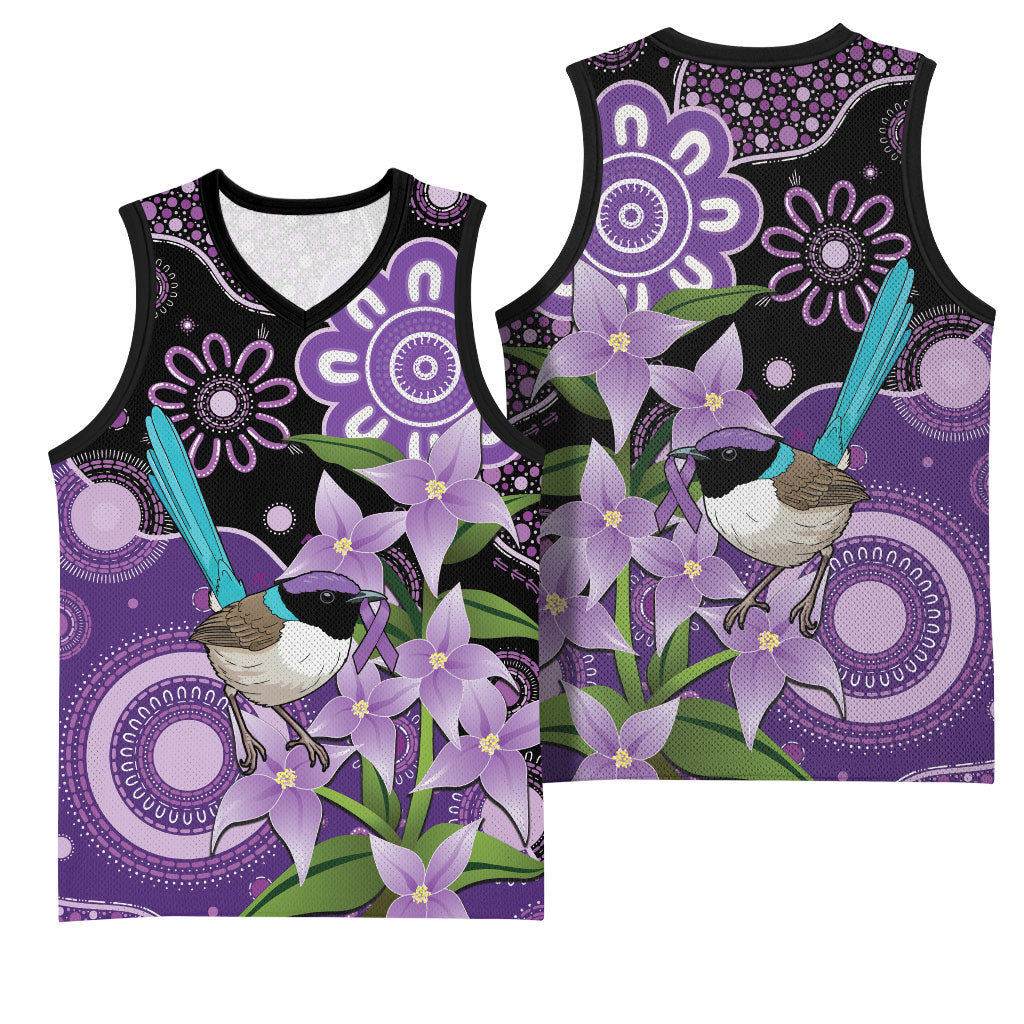 Australia Epilepsy Support Basketball Jersey Purple-crowned Fairywren Boronia Aboriginal