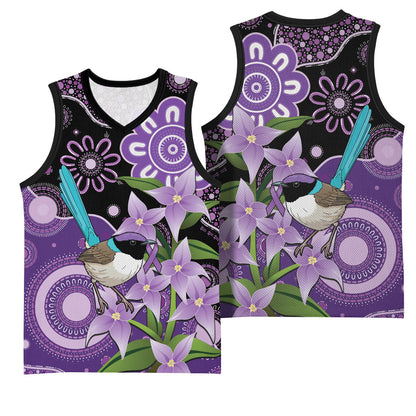 Australia Epilepsy Support Basketball Jersey Purple-crowned Fairywren Boronia Aboriginal
