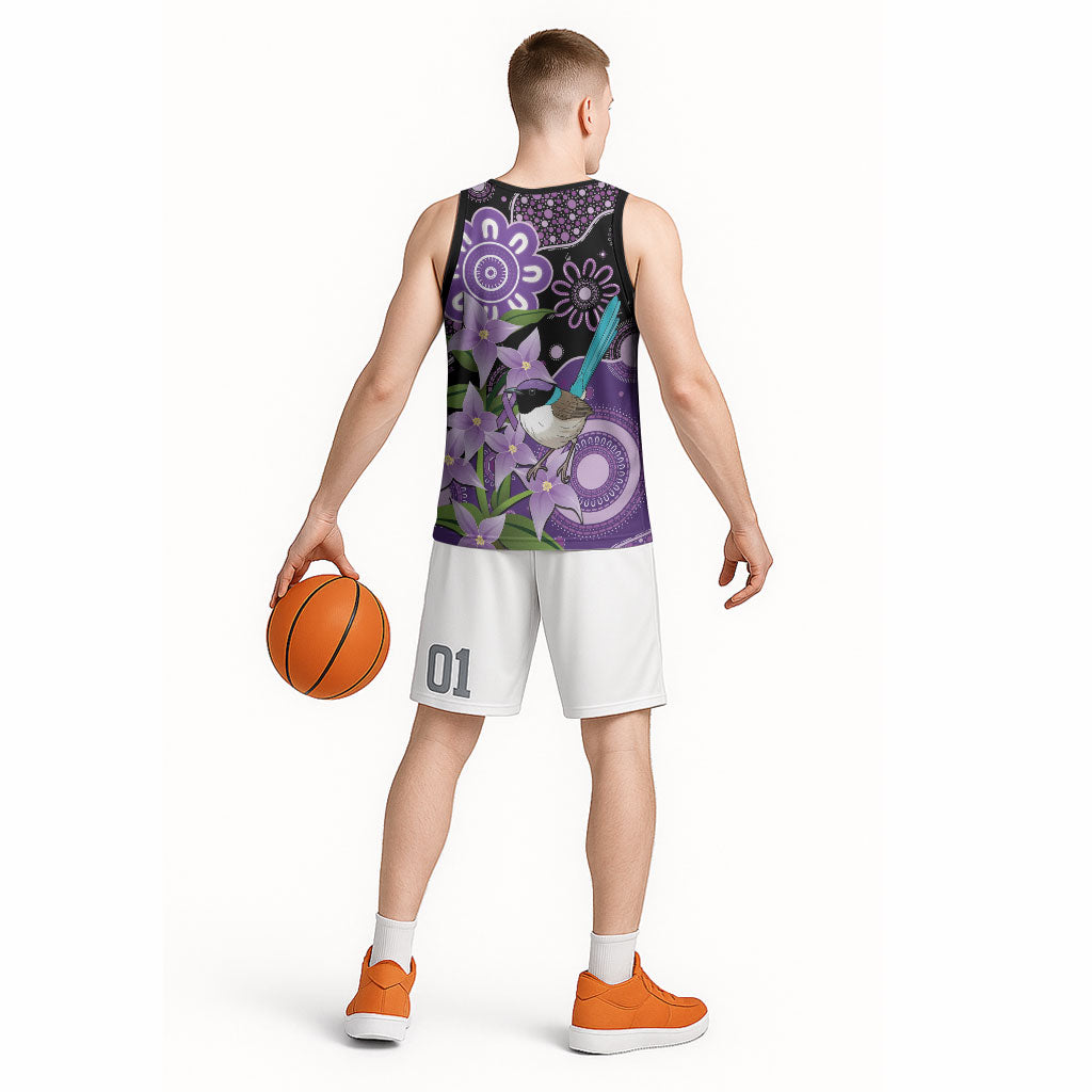 Australia Epilepsy Support Basketball Jersey Purple-crowned Fairywren Boronia Aboriginal