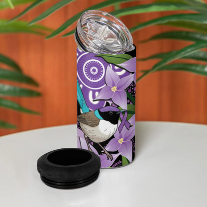 Australia Epilepsy Support 4 in 1 Can Cooler Tumbler Purple-crowned Fairywren Boronia Aboriginal