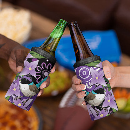 Australia Epilepsy Support 4 in 1 Can Cooler Tumbler Purple-crowned Fairywren Boronia Aboriginal