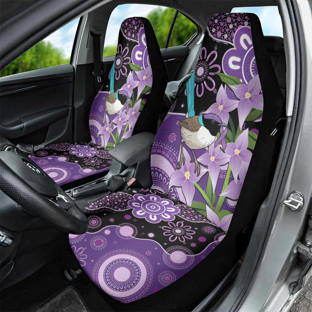 Australia Epilepsy Support Car Seat Cover Purple-crowned Fairywren Boronia Aboriginal