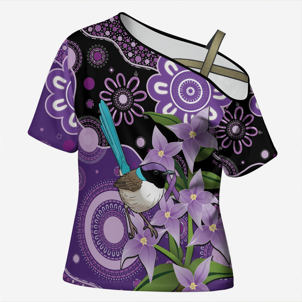 Australia Epilepsy Support Cross Shoulder Shirt Purple-crowned Fairywren Boronia Aboriginal