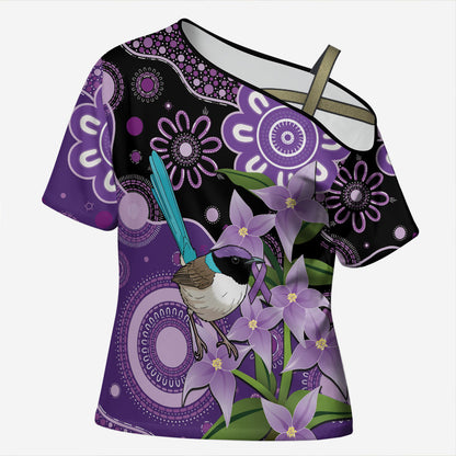 Australia Epilepsy Support Cross Shoulder Shirt Purple-crowned Fairywren Boronia Aboriginal