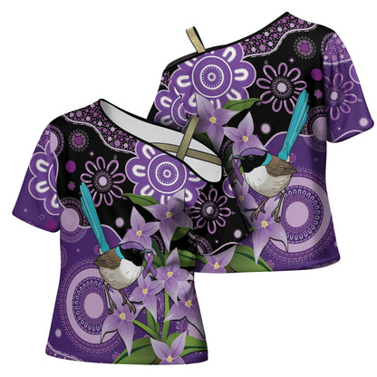 Australia Epilepsy Support Cross Shoulder Shirt Purple-crowned Fairywren Boronia Aboriginal
