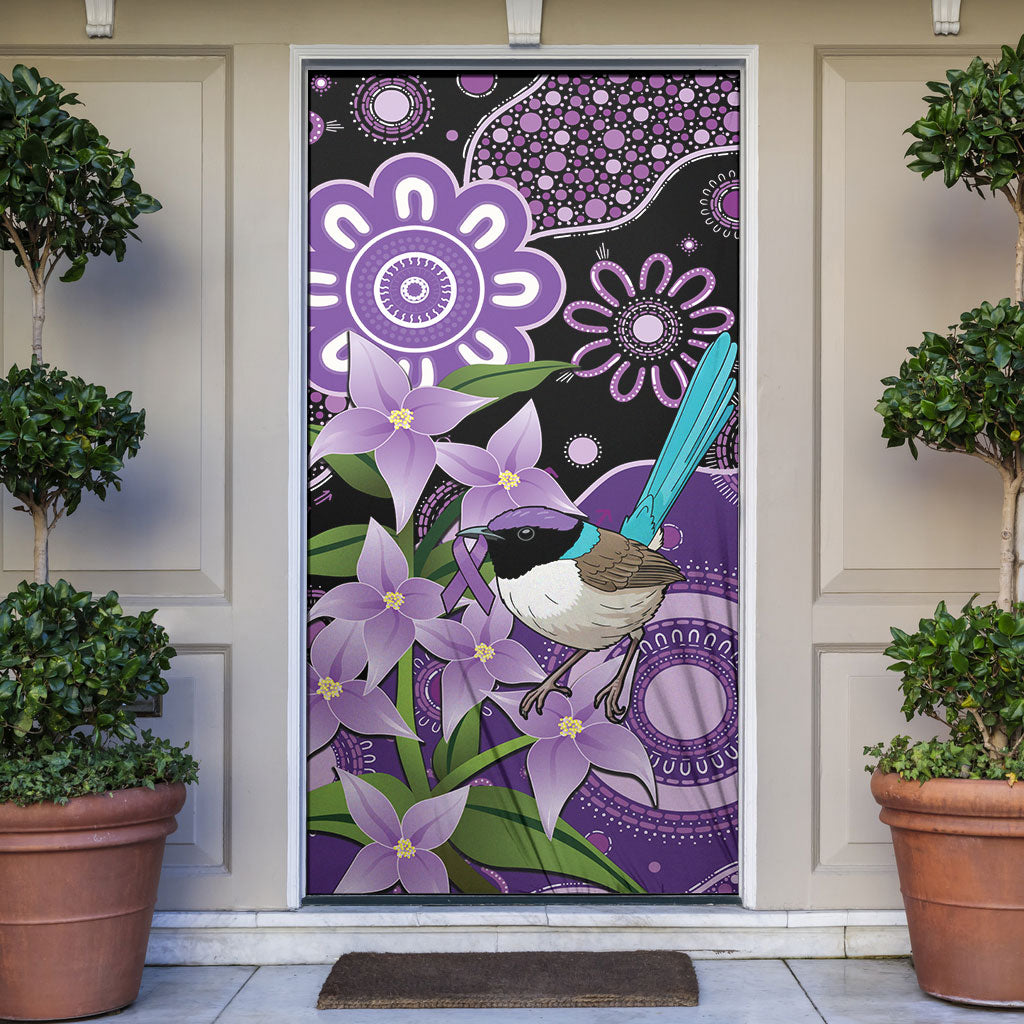 Australia Epilepsy Support Door Cover Purple-crowned Fairywren Boronia Aboriginal