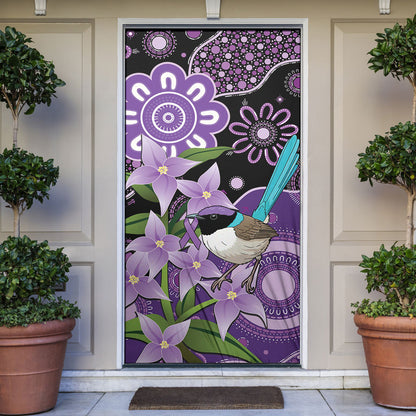 Australia Epilepsy Support Door Cover Purple-crowned Fairywren Boronia Aboriginal