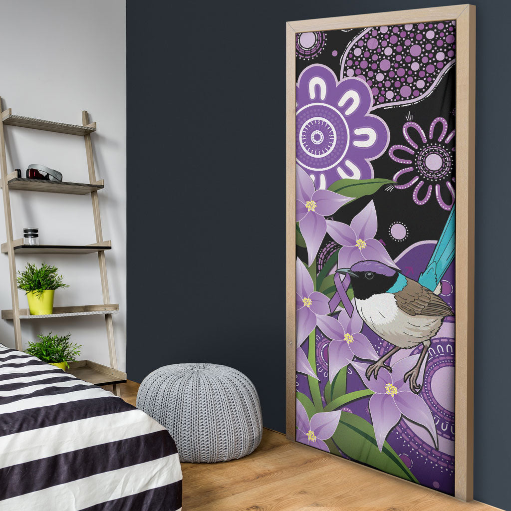 Australia Epilepsy Support Door Cover Purple-crowned Fairywren Boronia Aboriginal