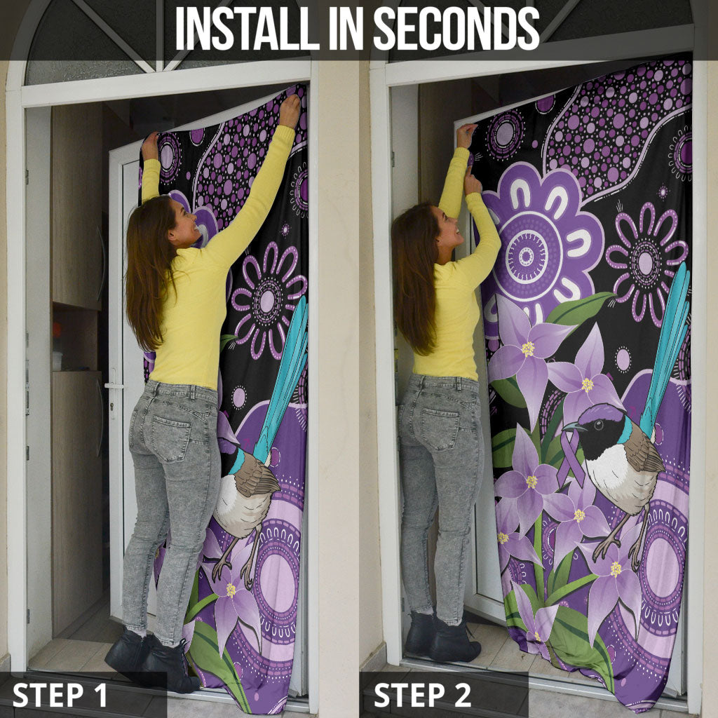 Australia Epilepsy Support Door Cover Purple-crowned Fairywren Boronia Aboriginal