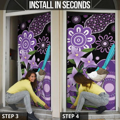 Australia Epilepsy Support Door Cover Purple-crowned Fairywren Boronia Aboriginal