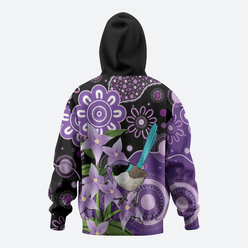 Australia Epilepsy Support Hoodie Purple-crowned Fairywren Boronia Aboriginal