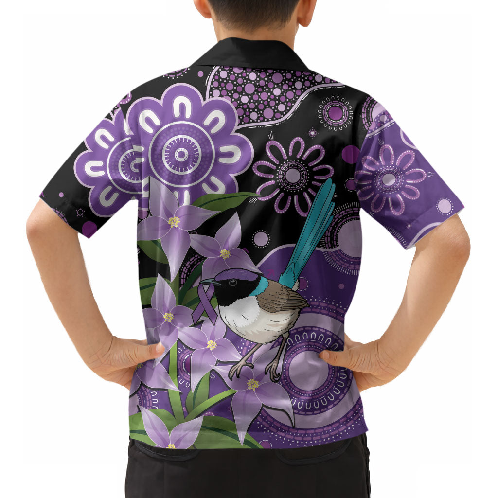 Australia Epilepsy Support Kid Hawaiian Shirt Purple-crowned Fairywren Boronia Aboriginal