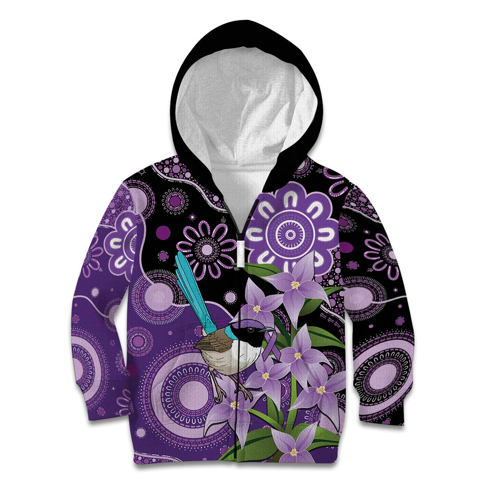 Australia Epilepsy Support Kid Hoodie Purple-crowned Fairywren Boronia Aboriginal