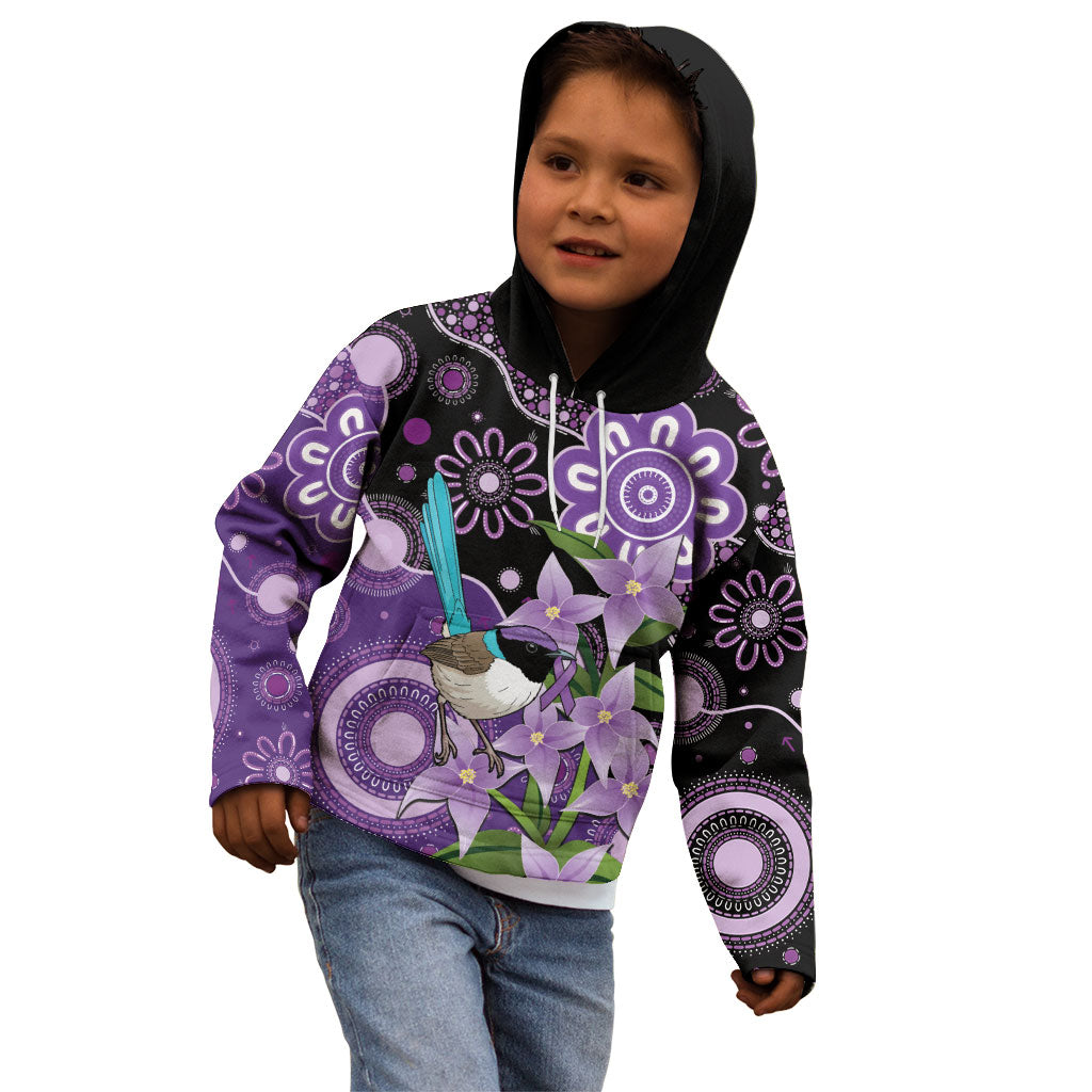 Australia Epilepsy Support Kid Hoodie Purple-crowned Fairywren Boronia Aboriginal