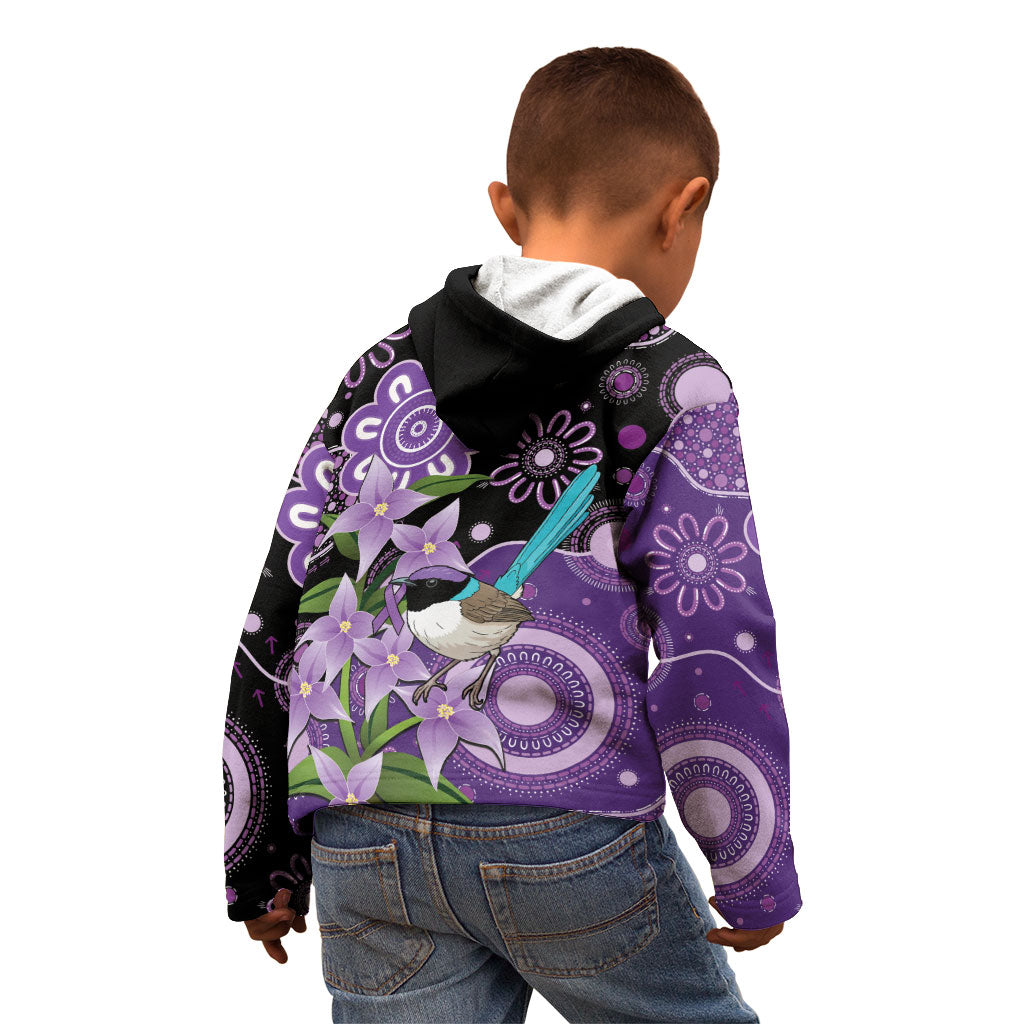 Australia Epilepsy Support Kid Hoodie Purple-crowned Fairywren Boronia Aboriginal