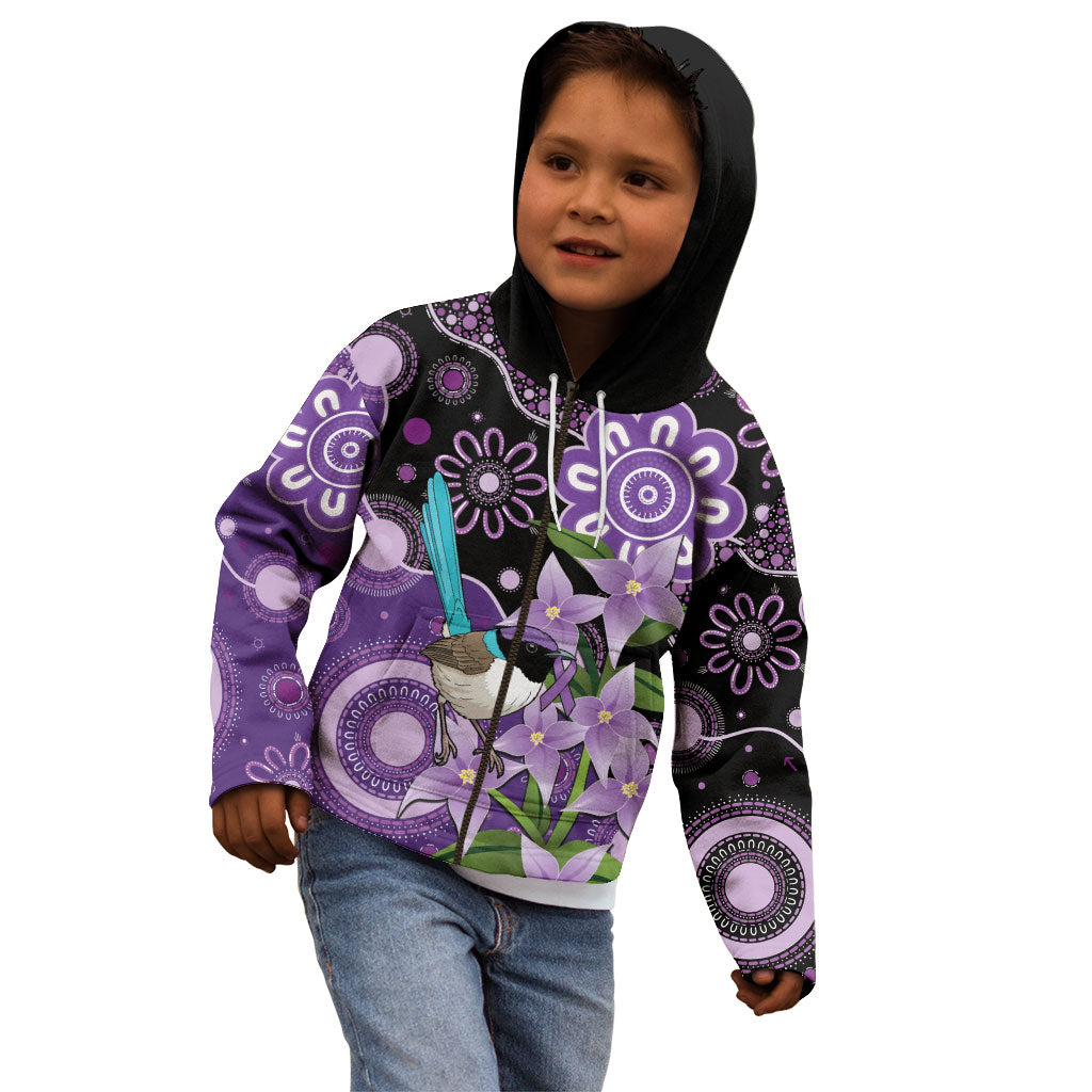Australia Epilepsy Support Kid Hoodie Purple-crowned Fairywren Boronia Aboriginal