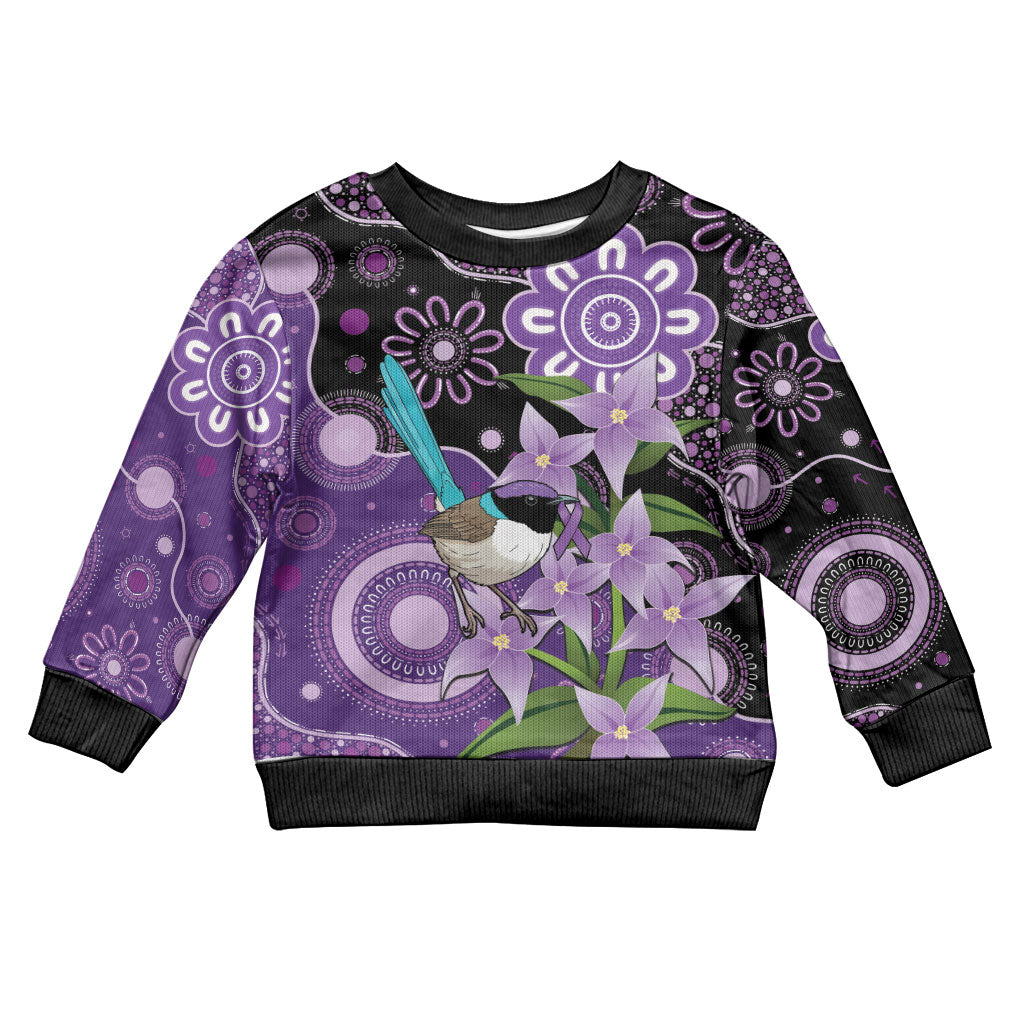 Australia Epilepsy Support Kid Ugly Christmas Sweater Purple-crowned Fairywren Boronia Aboriginal