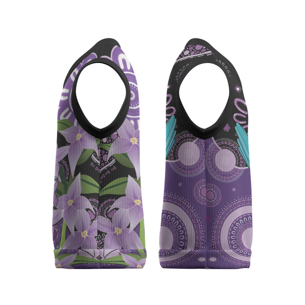Australia Epilepsy Support Christmas Knitted V-Neck Vest Purple-crowned Fairywren Boronia Aboriginal