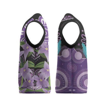 Australia Epilepsy Support Christmas Knitted V-Neck Vest Purple-crowned Fairywren Boronia Aboriginal