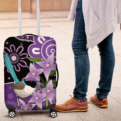 Australia Epilepsy Support Luggage Cover Purple-crowned Fairywren Boronia Aboriginal