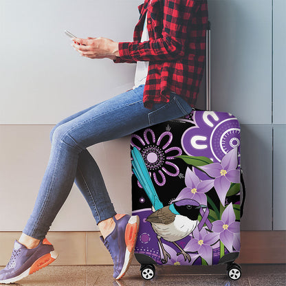 Australia Epilepsy Support Luggage Cover Purple-crowned Fairywren Boronia Aboriginal