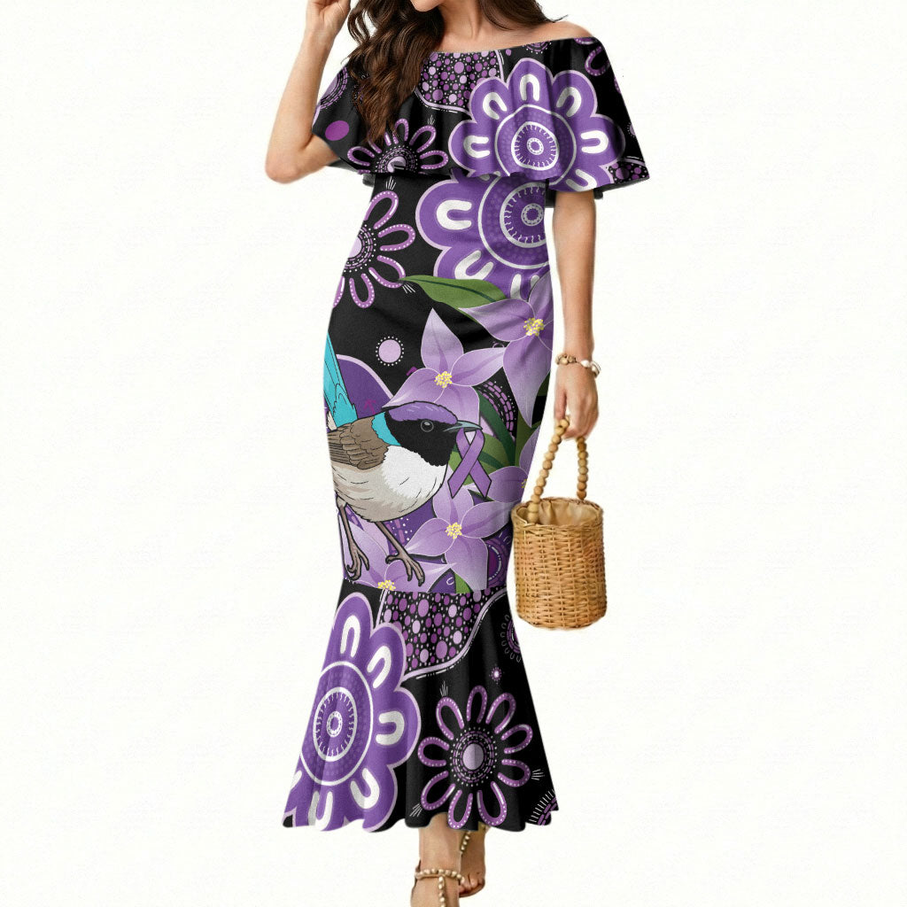 Australia Epilepsy Support Mermaid Dress Purple-crowned Fairywren Boronia Aboriginal