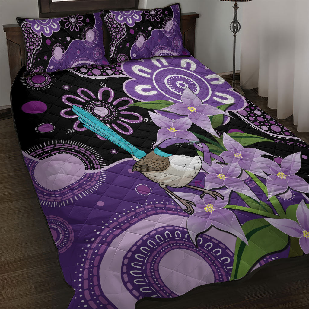 Australia Epilepsy Support Quilt Bed Set Purple-crowned Fairywren Boronia Aboriginal