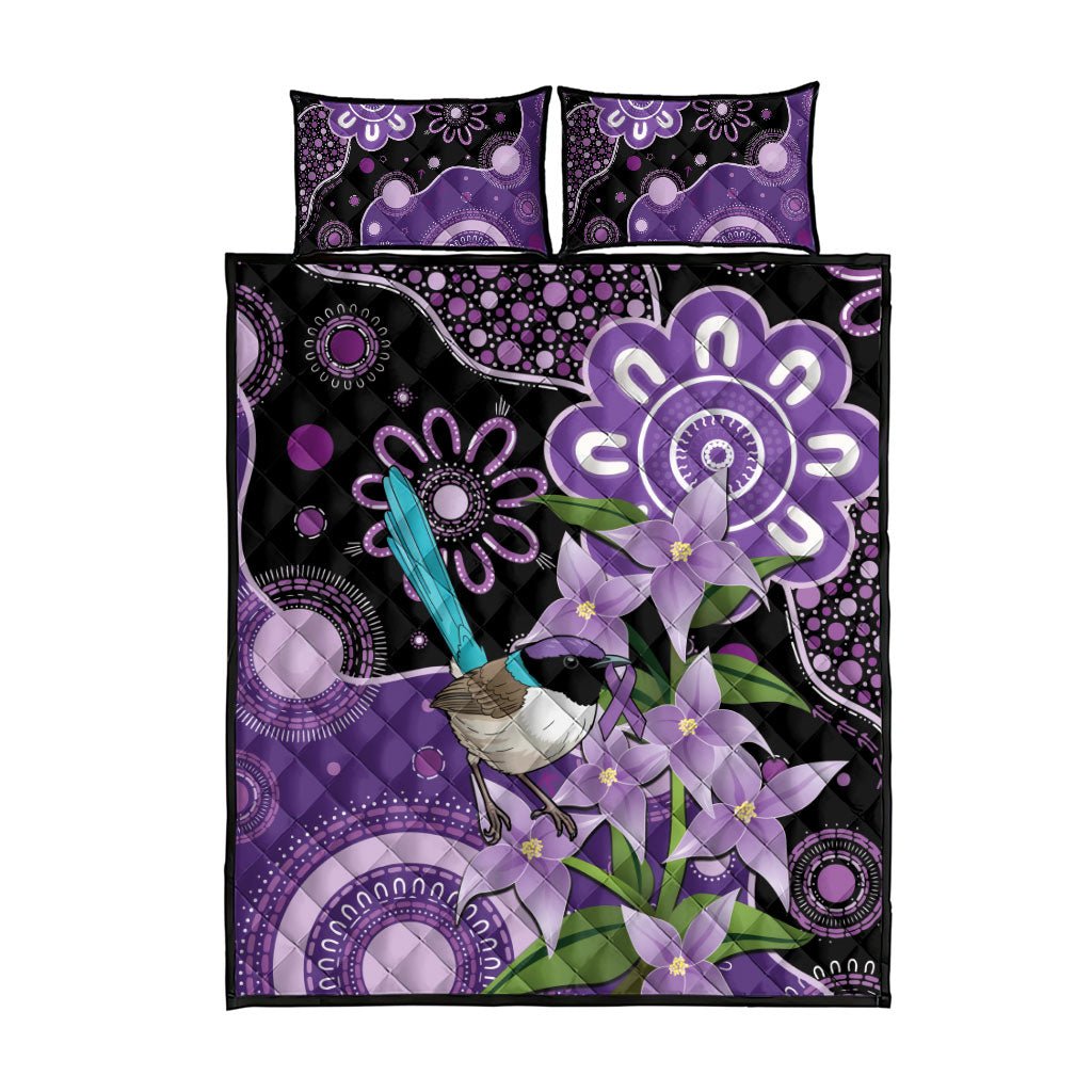 Australia Epilepsy Support Quilt Bed Set Purple-crowned Fairywren Boronia Aboriginal