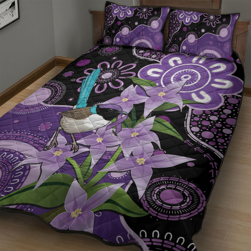 Australia Epilepsy Support Quilt Bed Set Purple-crowned Fairywren Boronia Aboriginal
