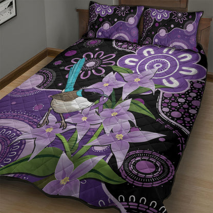 Australia Epilepsy Support Quilt Bed Set Purple-crowned Fairywren Boronia Aboriginal