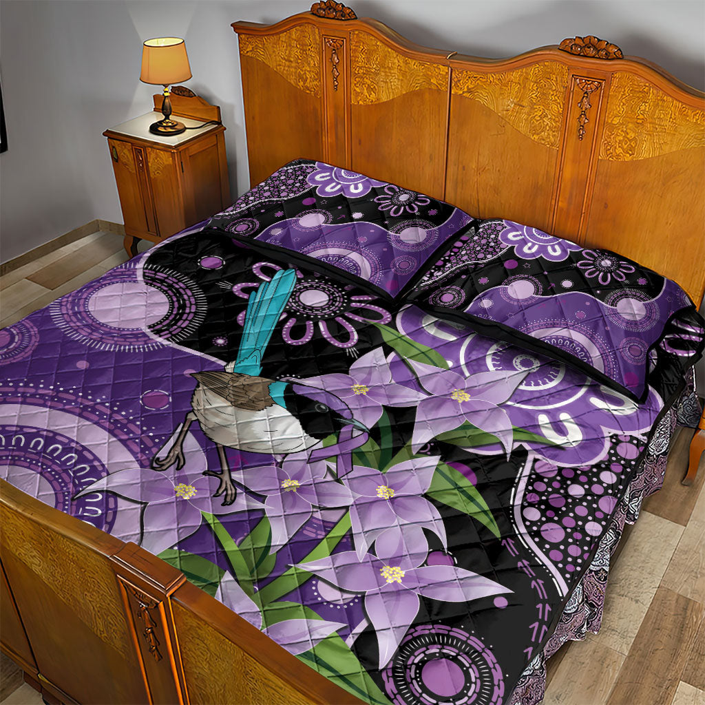 Australia Epilepsy Support Quilt Bed Set Purple-crowned Fairywren Boronia Aboriginal