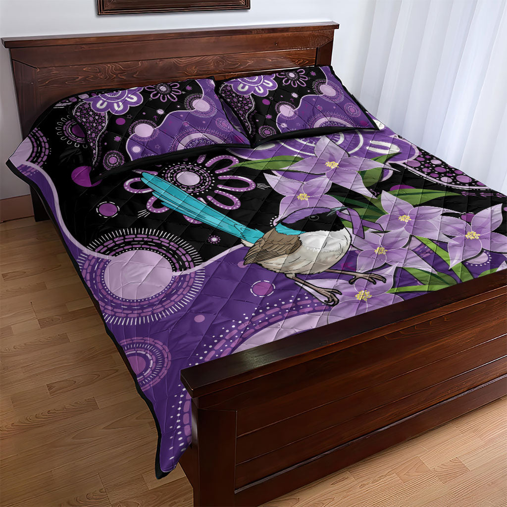 Australia Epilepsy Support Quilt Bed Set Purple-crowned Fairywren Boronia Aboriginal