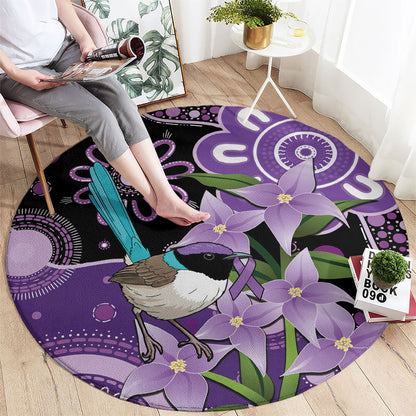 Australia Epilepsy Support Round Carpet Purple-crowned Fairywren Boronia Aboriginal