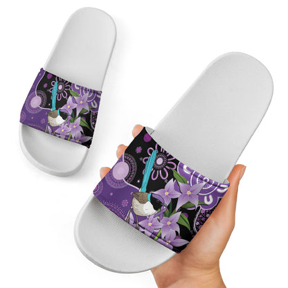 Australia Epilepsy Support Slide Sandals Purple-crowned Fairywren Boronia Aboriginal