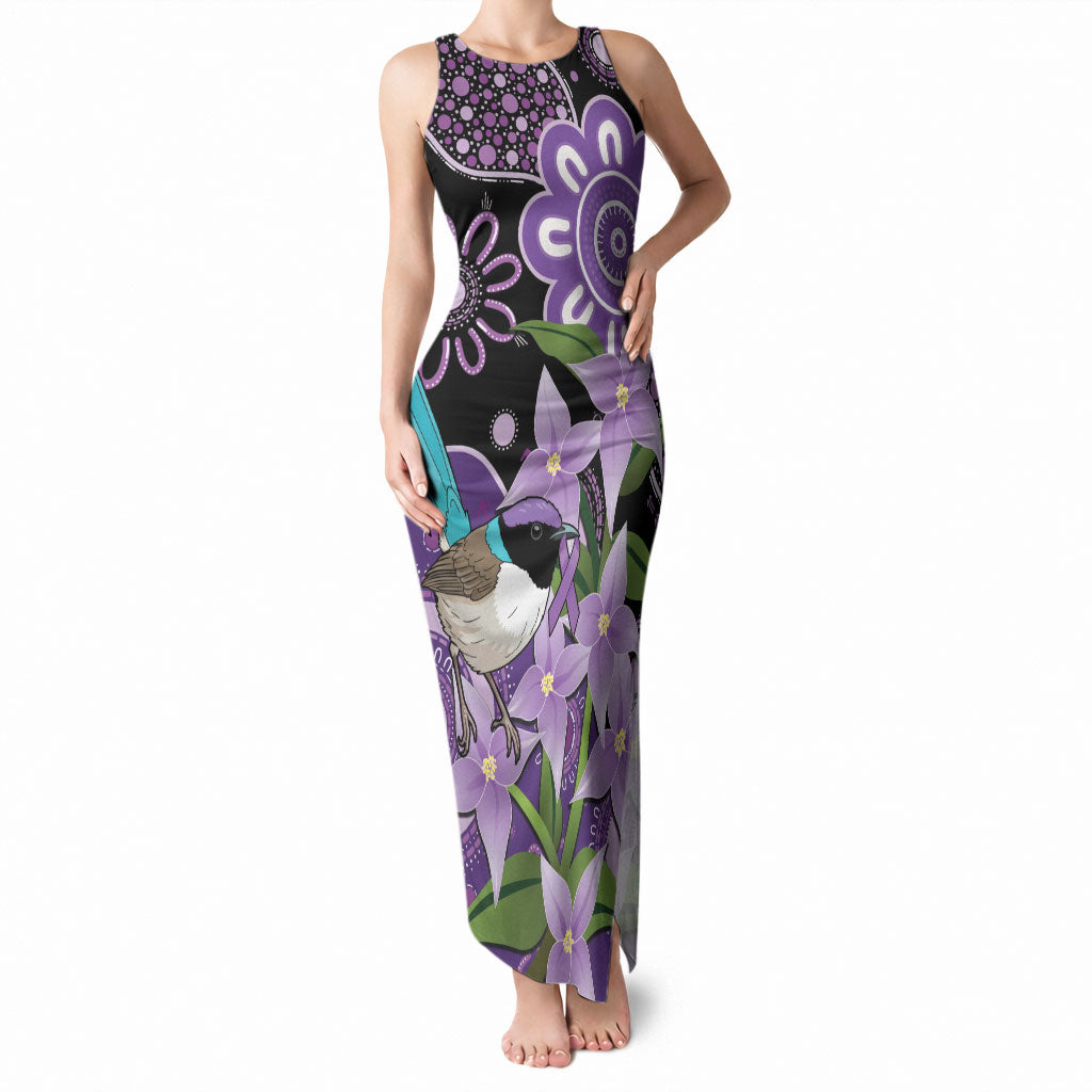 Australia Epilepsy Support Tank Maxi Dress Purple-crowned Fairywren Boronia Aboriginal